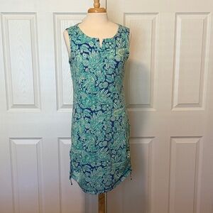 T by Talbots Floral Sleeveless Dress in Blue and Green